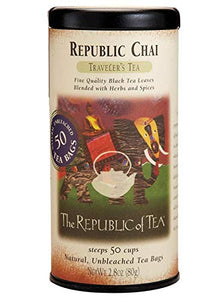 Republic of Tea Black Chai Tea Bags, 50 CT