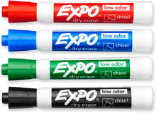 Load image into Gallery viewer, Expo Dry Erase Markers 4 Pack Assorted