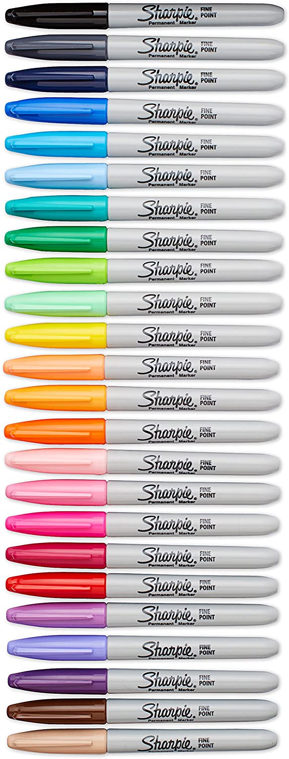 Sharpie Permanent Markers, 6 Pack Assorted Sizes, Ultra Fine Tip, Fine Tip  and Chisel Tip - Permanent Markers - Gray