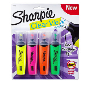 Sharpie Clearview Highlighters, Assorted - 4 Count