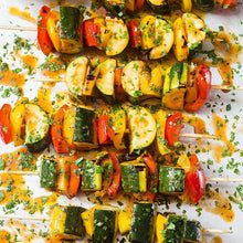 Load image into Gallery viewer, Bonnie Plants Golden Scallop Pattypan kabobs