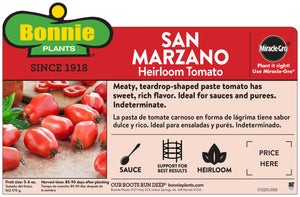 Bonnie Plants San Marzano Tomato instructions