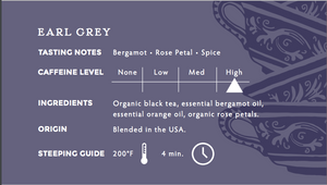 La Colombe Earl Grey Organic Tea Ingredients
