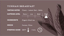 Load image into Gallery viewer, La Colombe Yunnan Breakfast Tea Ingredients