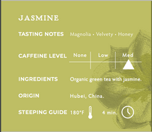 Load image into Gallery viewer, La Colombe Jasmine Green Tea Ingredients