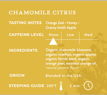 Load image into Gallery viewer, La Colombe Chamomile Citrus Tea Ingredients