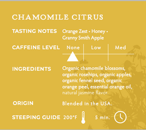 La Colombe Chamomile Citrus Tea Ingredients